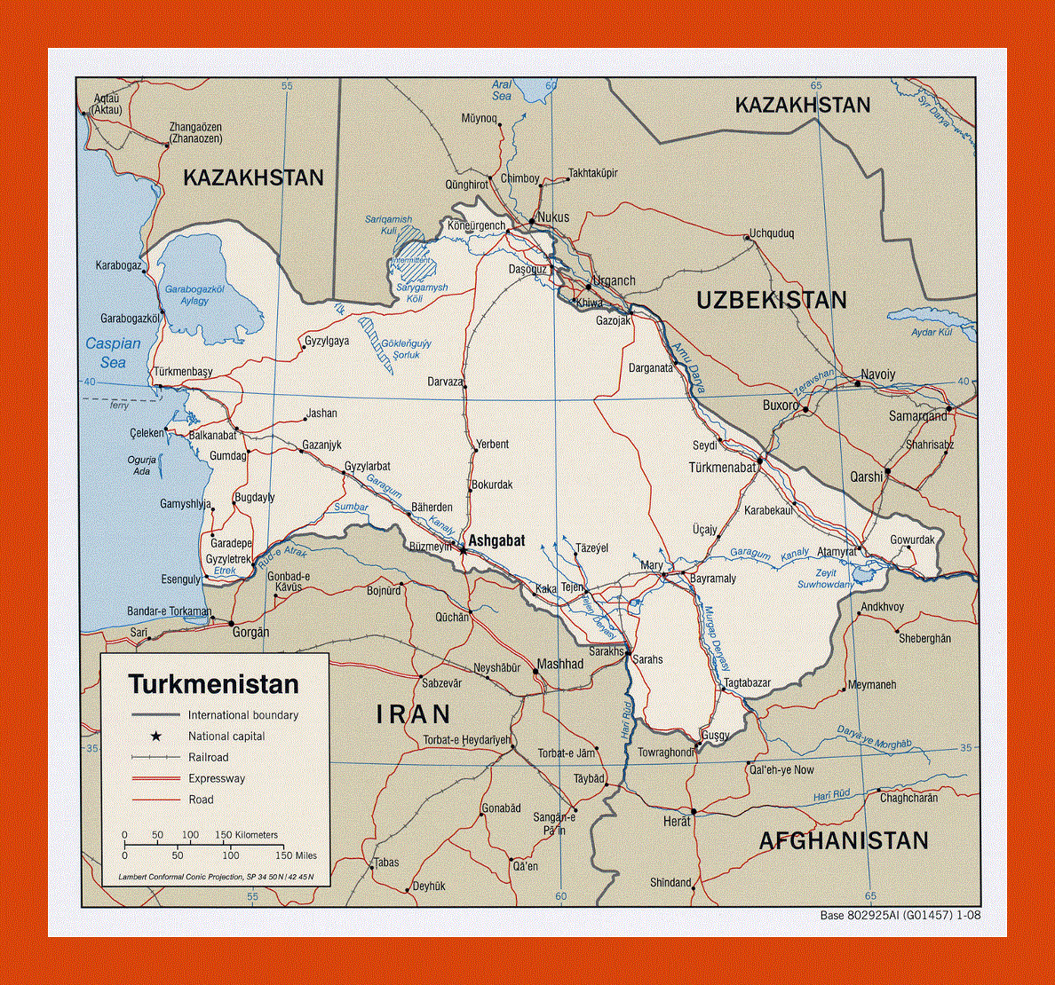 Political map of Turkmenistan - 2008