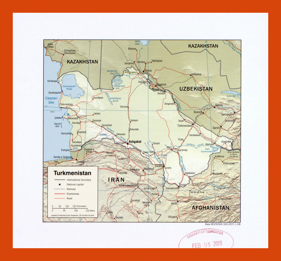 Political map of Turkmenistan - 2008