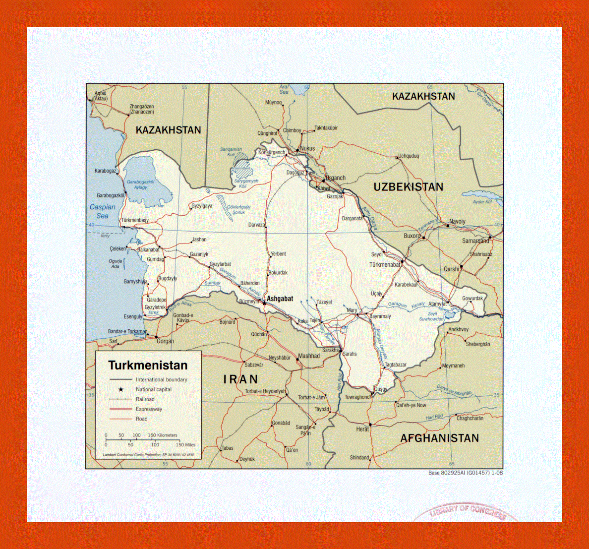 Political map of Turkmenistan - 2008