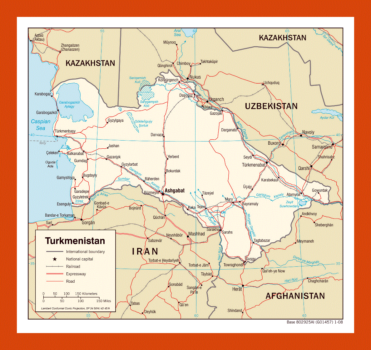 Political map of Turkmenistan - 2008