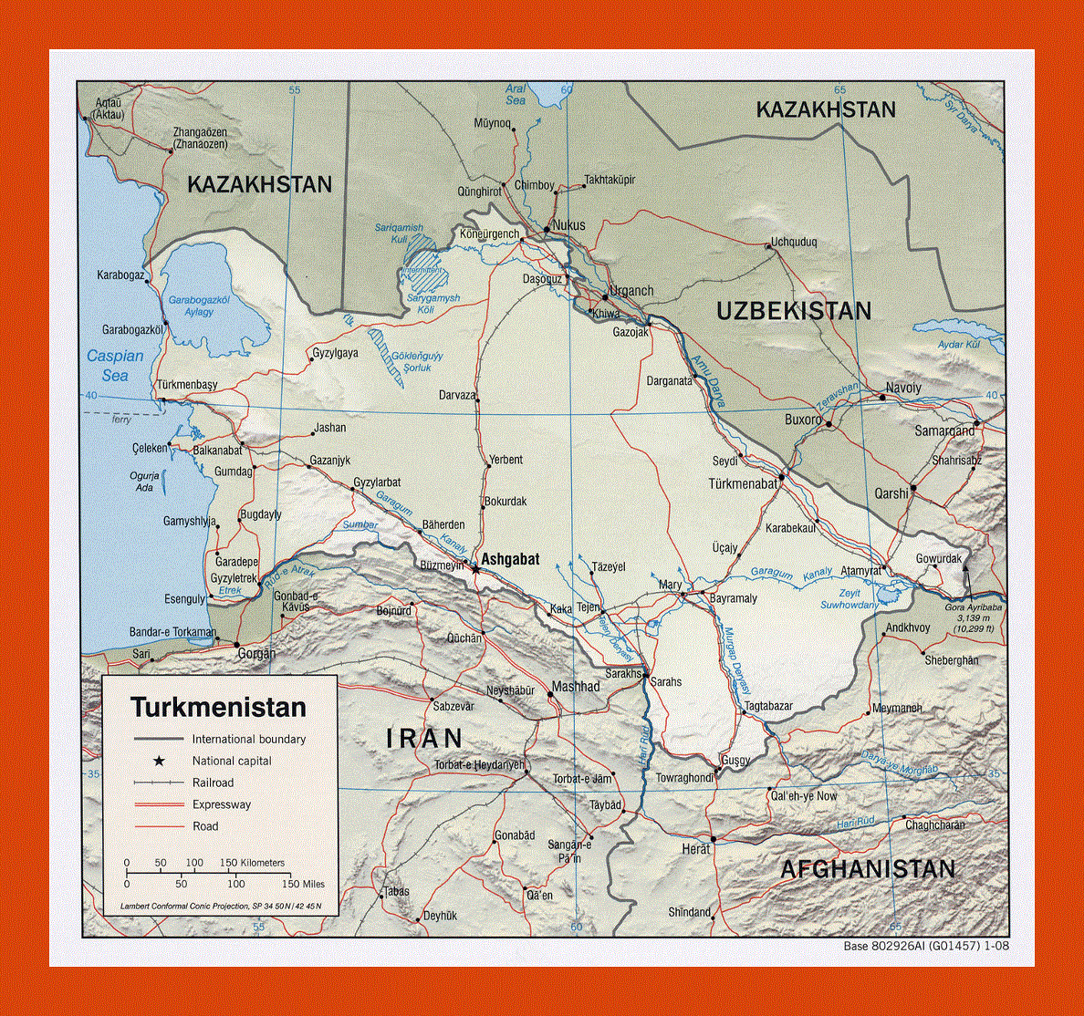 Political map of Turkmenistan - 2008