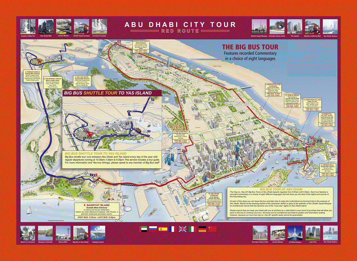 Tourist map of Abu Dhabi city