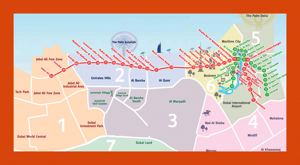 Metro map of Dubai