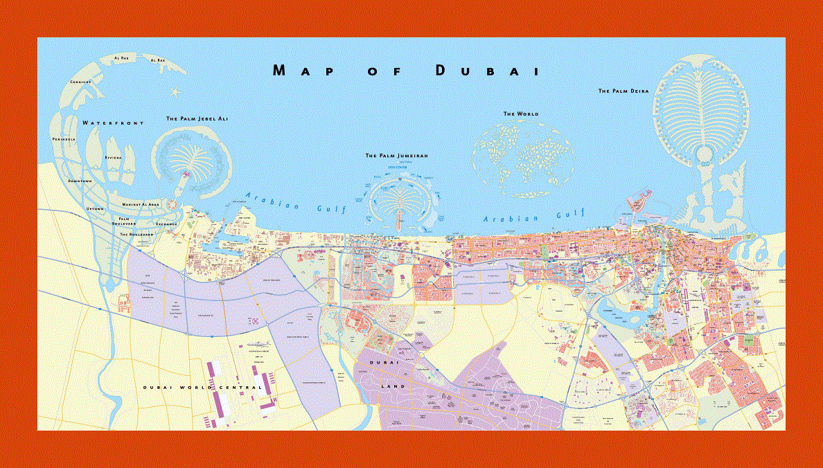 Road map of Dubai city