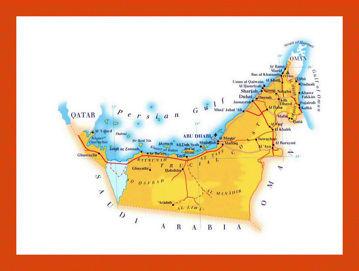 Elevation map of UAE