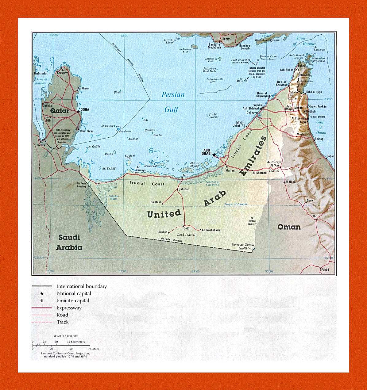 Political map of UAE - 1993