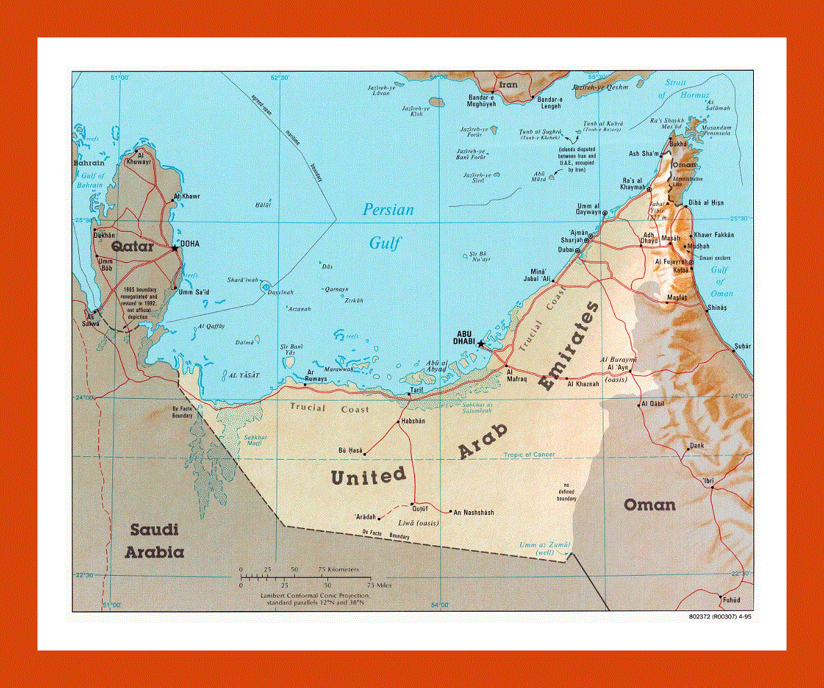 Political map of UAE - 1995