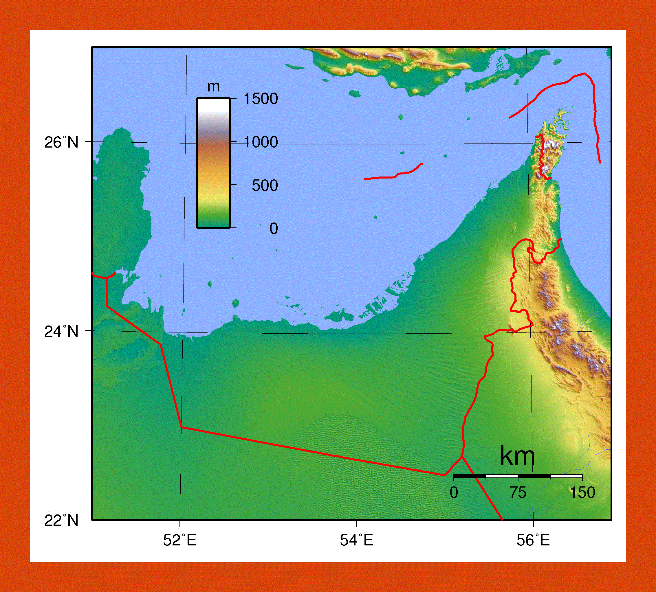 Uae Physical Map