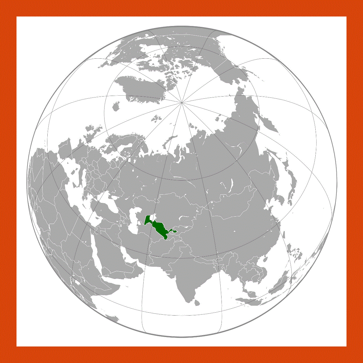 Location map of Uzbekistan
