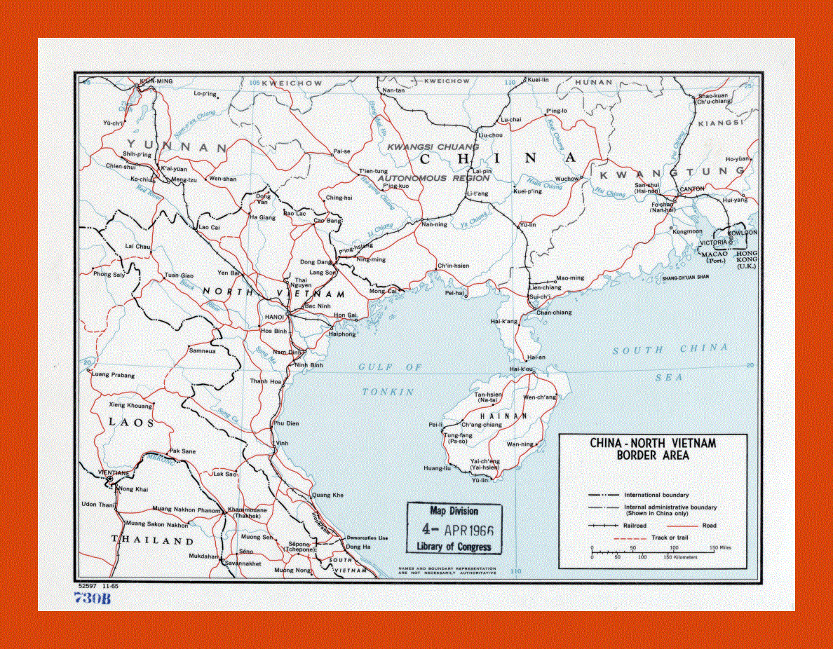 China - Viet-Nam boundary map - 1965