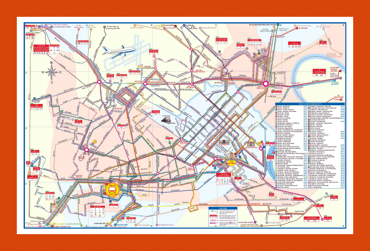 City bus map of Ho Chi Minh city