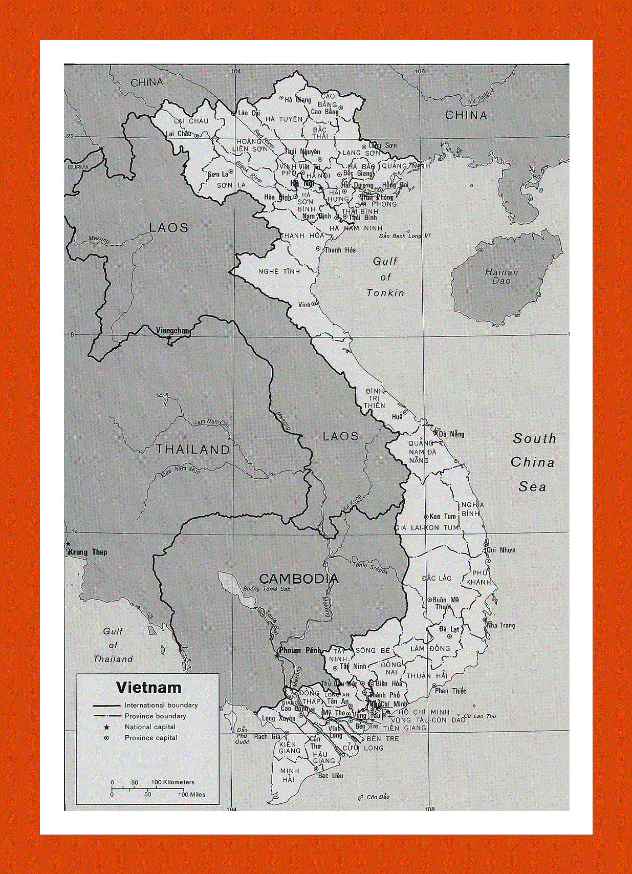 Political and administrative map of Vietnam