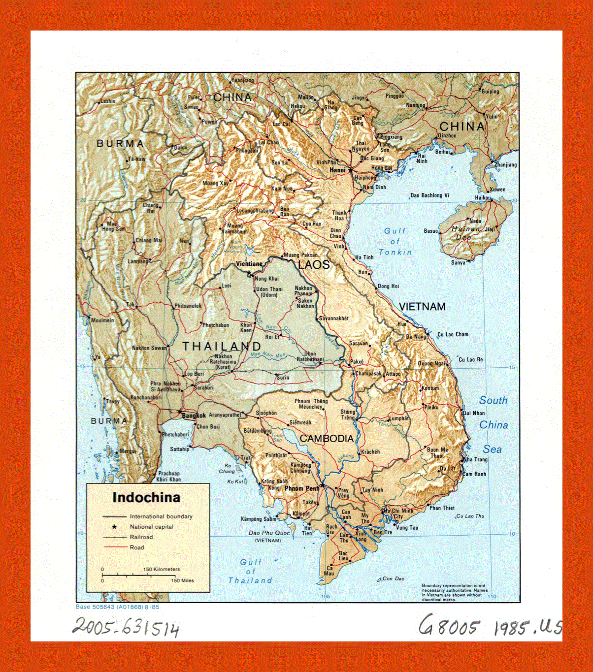 Political map of Indochina - 1985