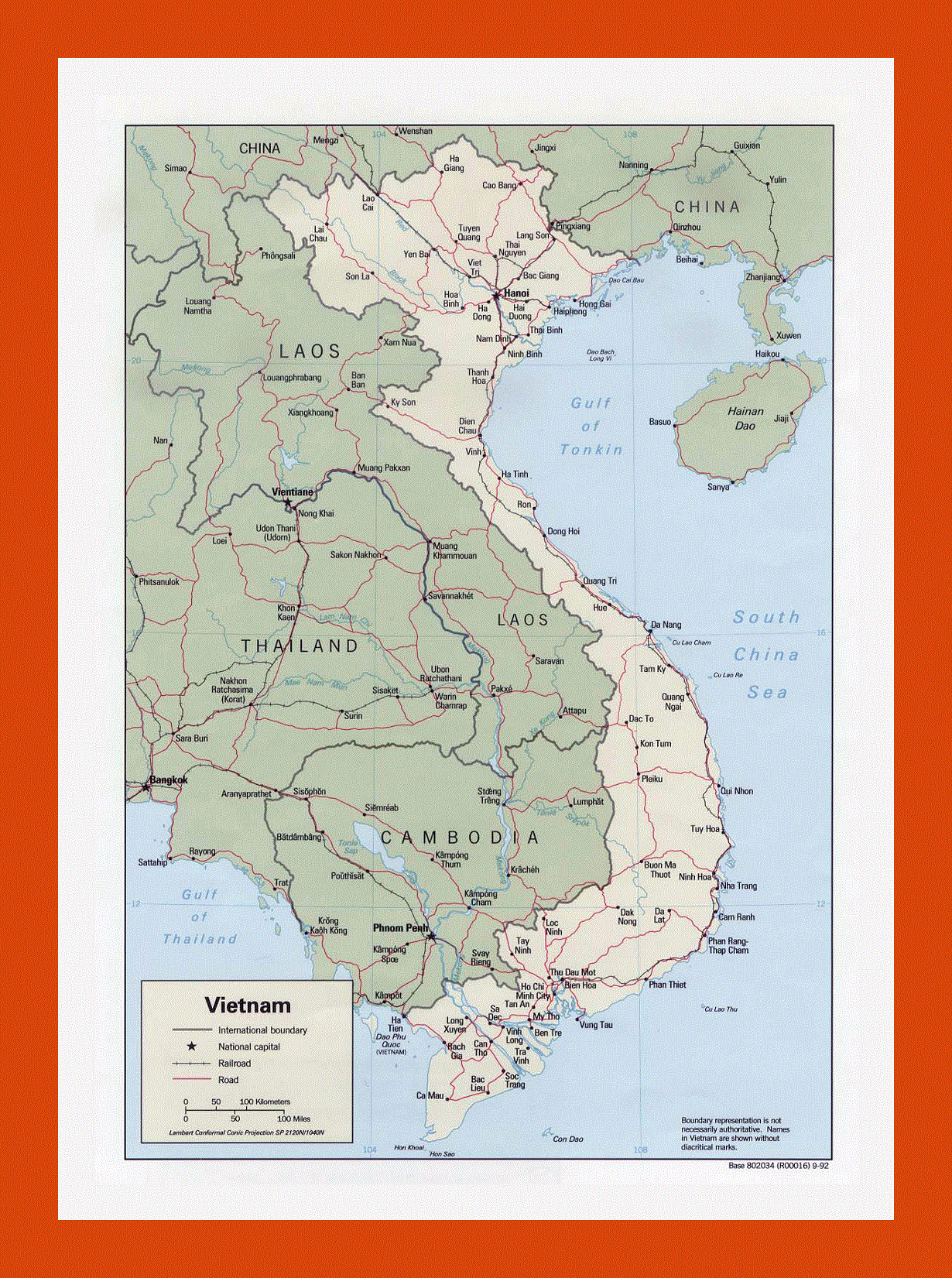 Political map of Vietnam - 1992
