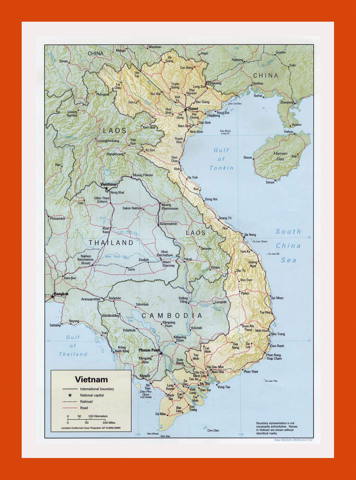 Political map of Vietnam - 1992