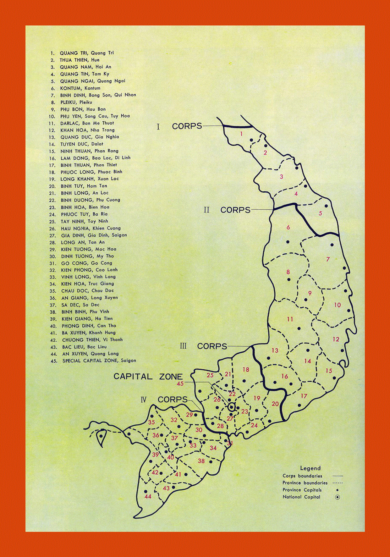 Regions map of Vietnam