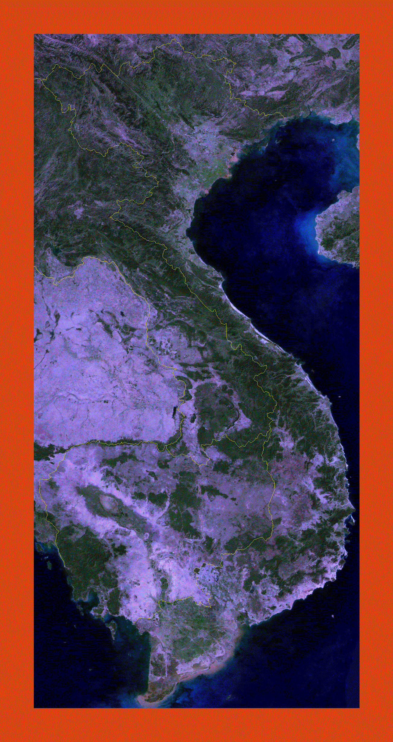 Satellite map of Vietnam