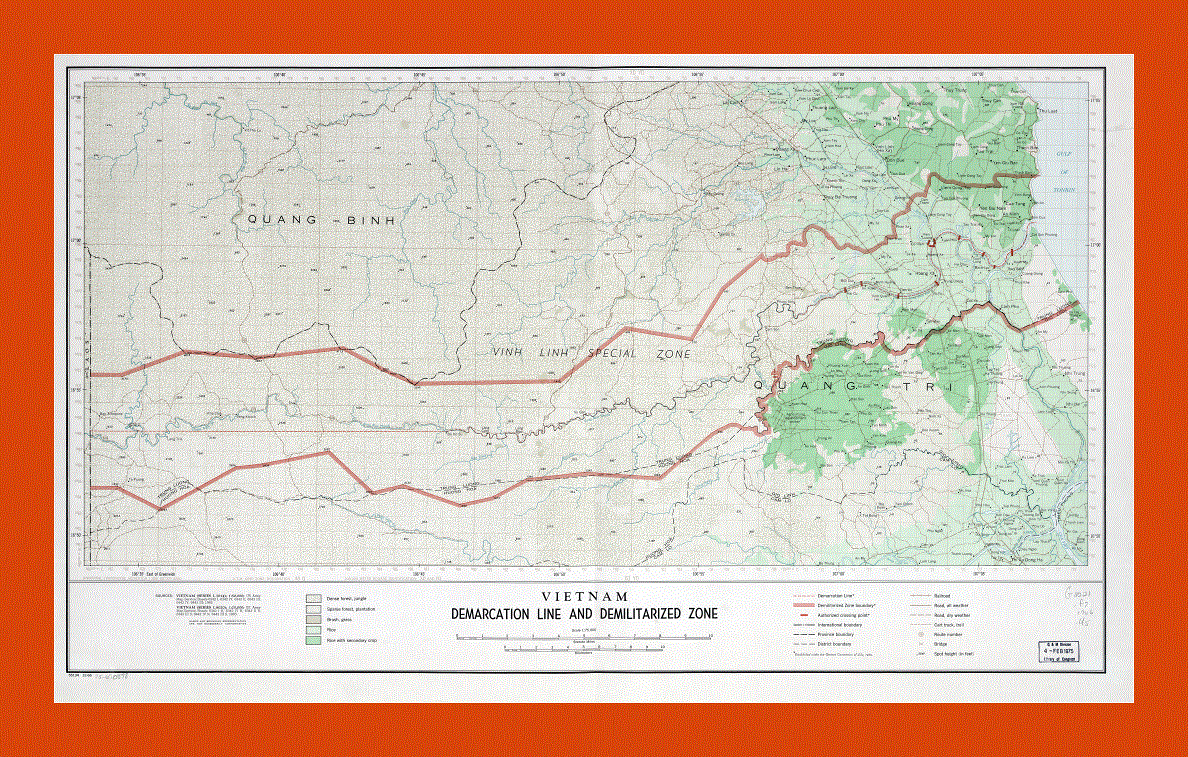Vietnam Demarcation Line and Demilitarized Zone map - 1966