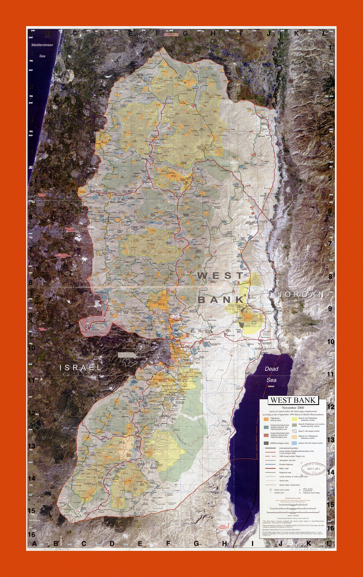 Map of West Bank - 2001