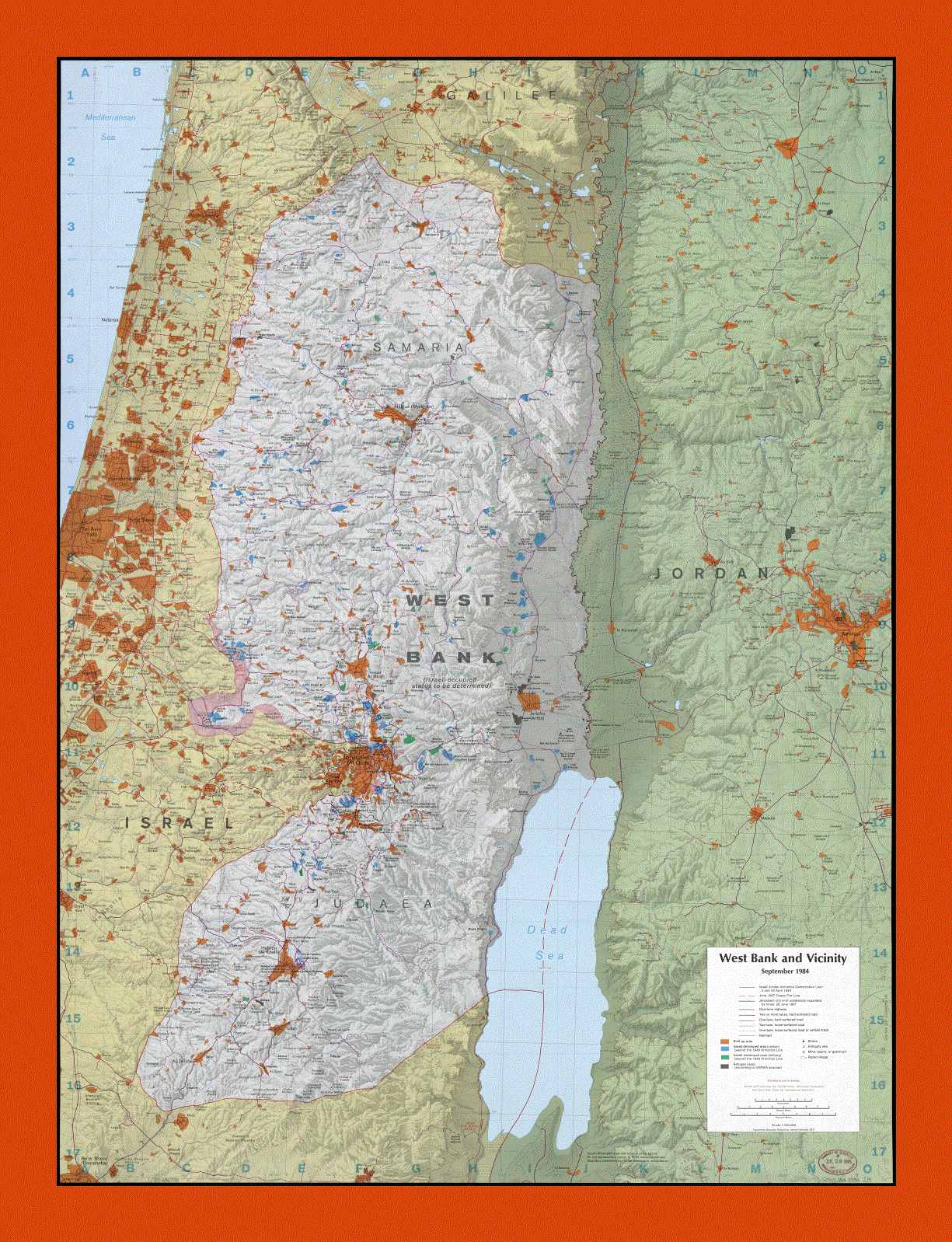 Map of West Bank and vicinity - 1984