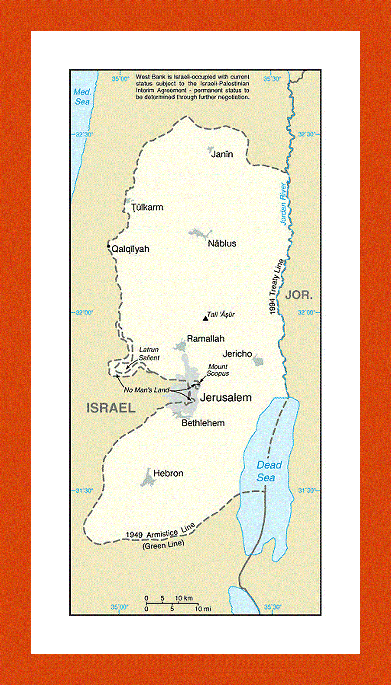 Map of West Bank