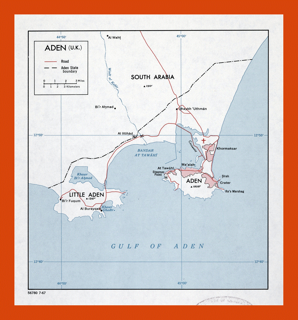 Map of Aden (U.K.) - 1967