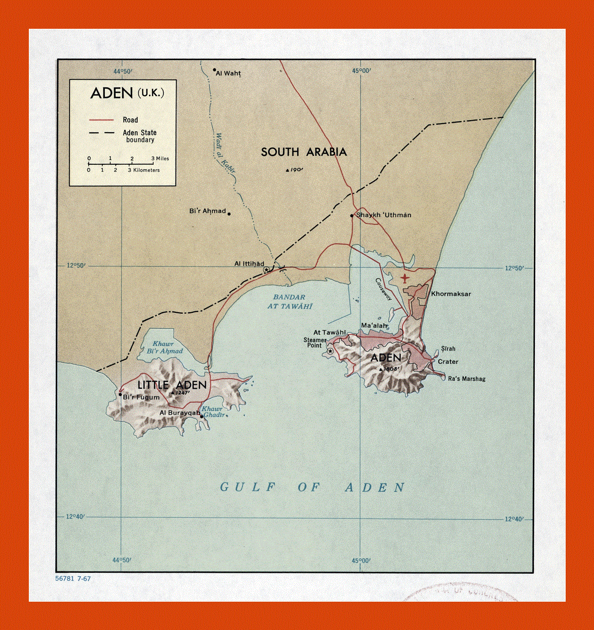 Map of Aden (U.K.) - 1967