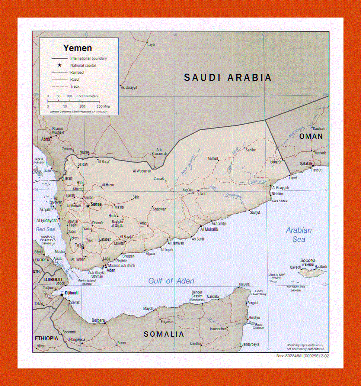 Political map of Yemen - 2002