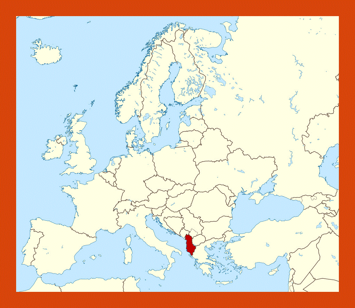Location map of Albania