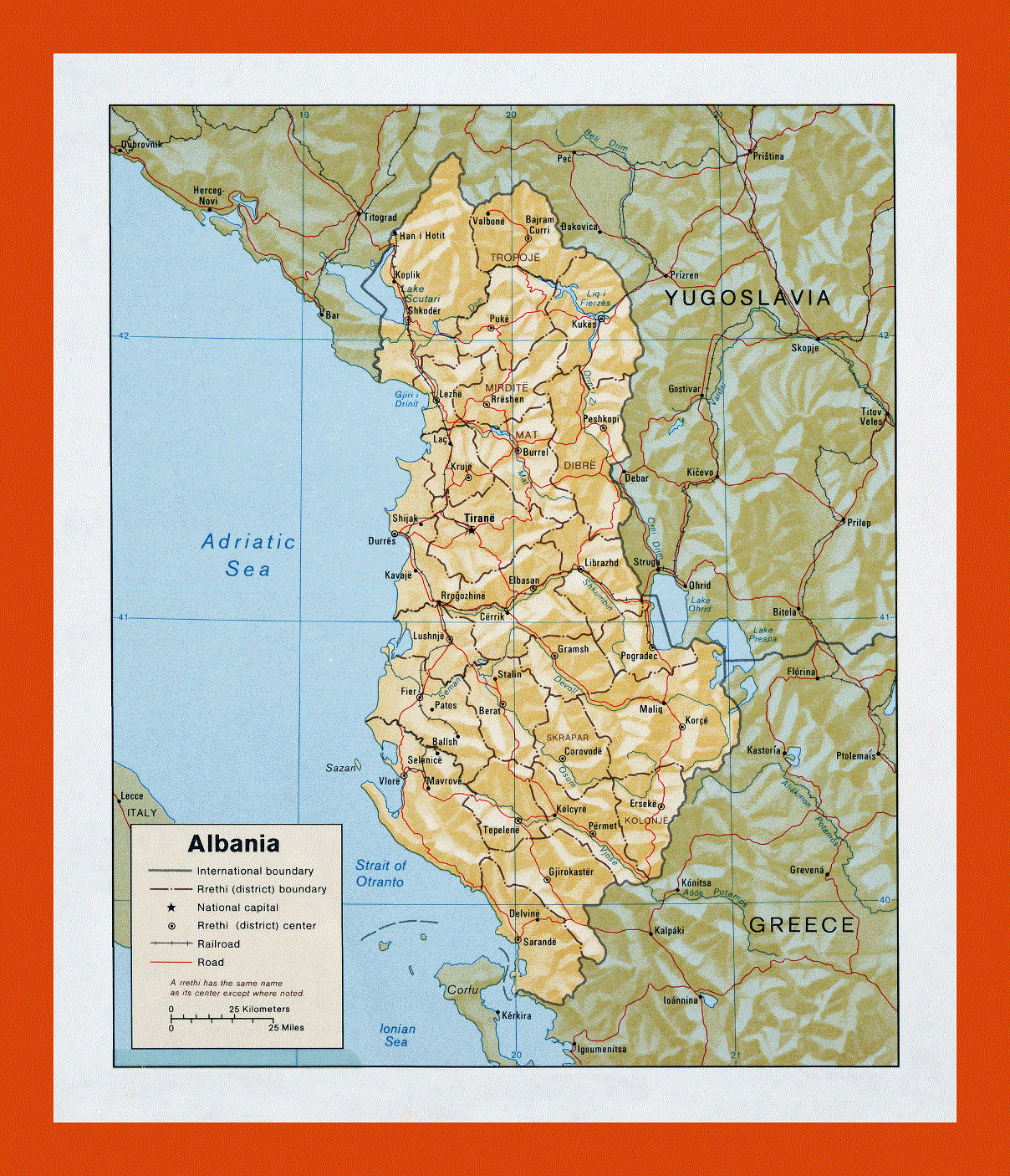 Political and administrative map of Albania