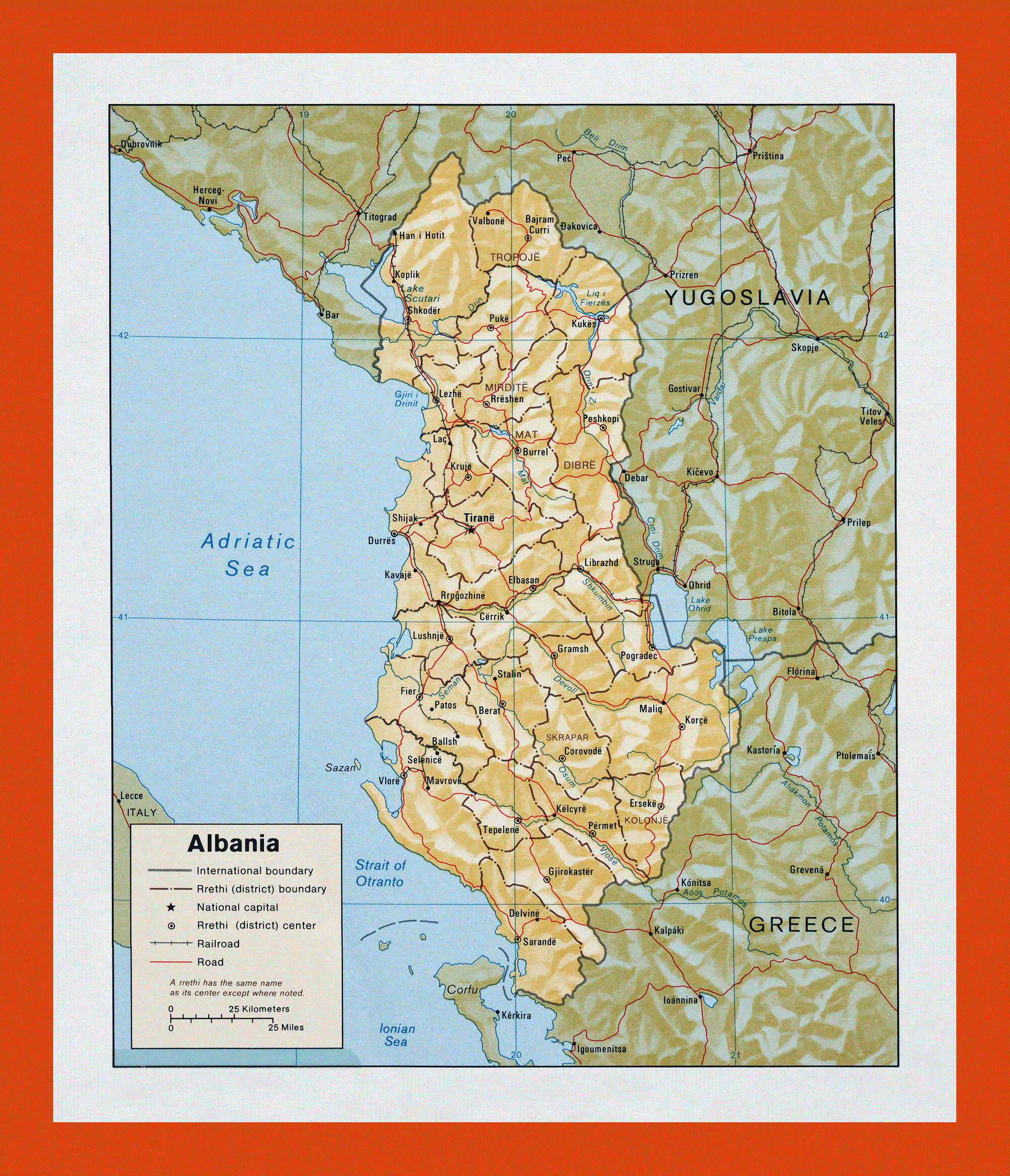 Political and administrative map of Albania, Maps of Albania, Maps of  Europe, GIF map, Maps of the World in GIF format