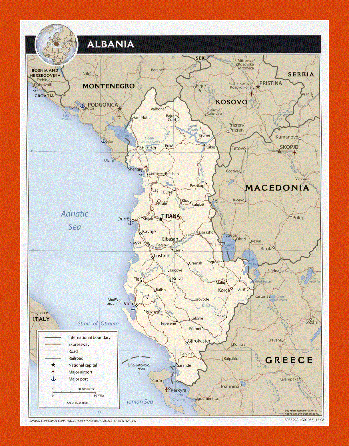 Political map of Albania - 2008