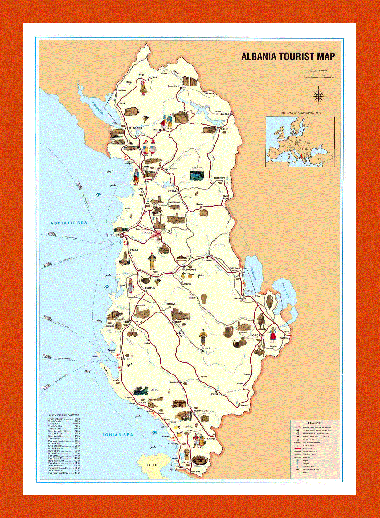 Tourist map of Albania