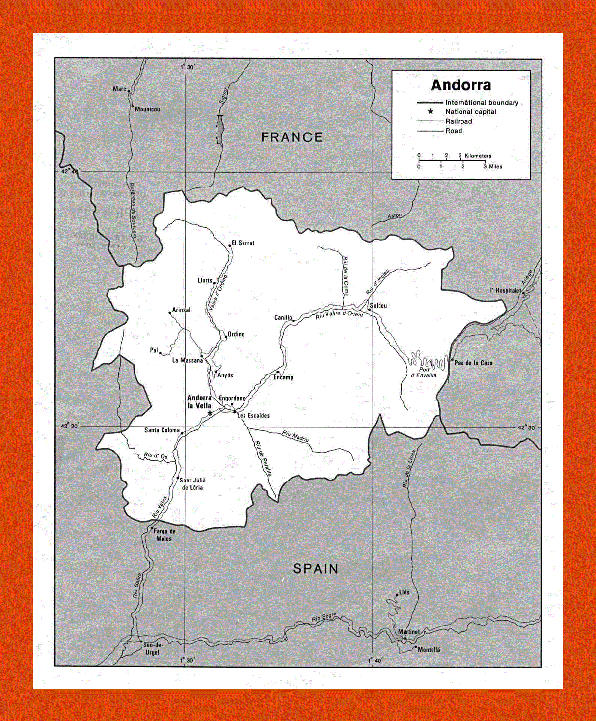 Political map of Andorra