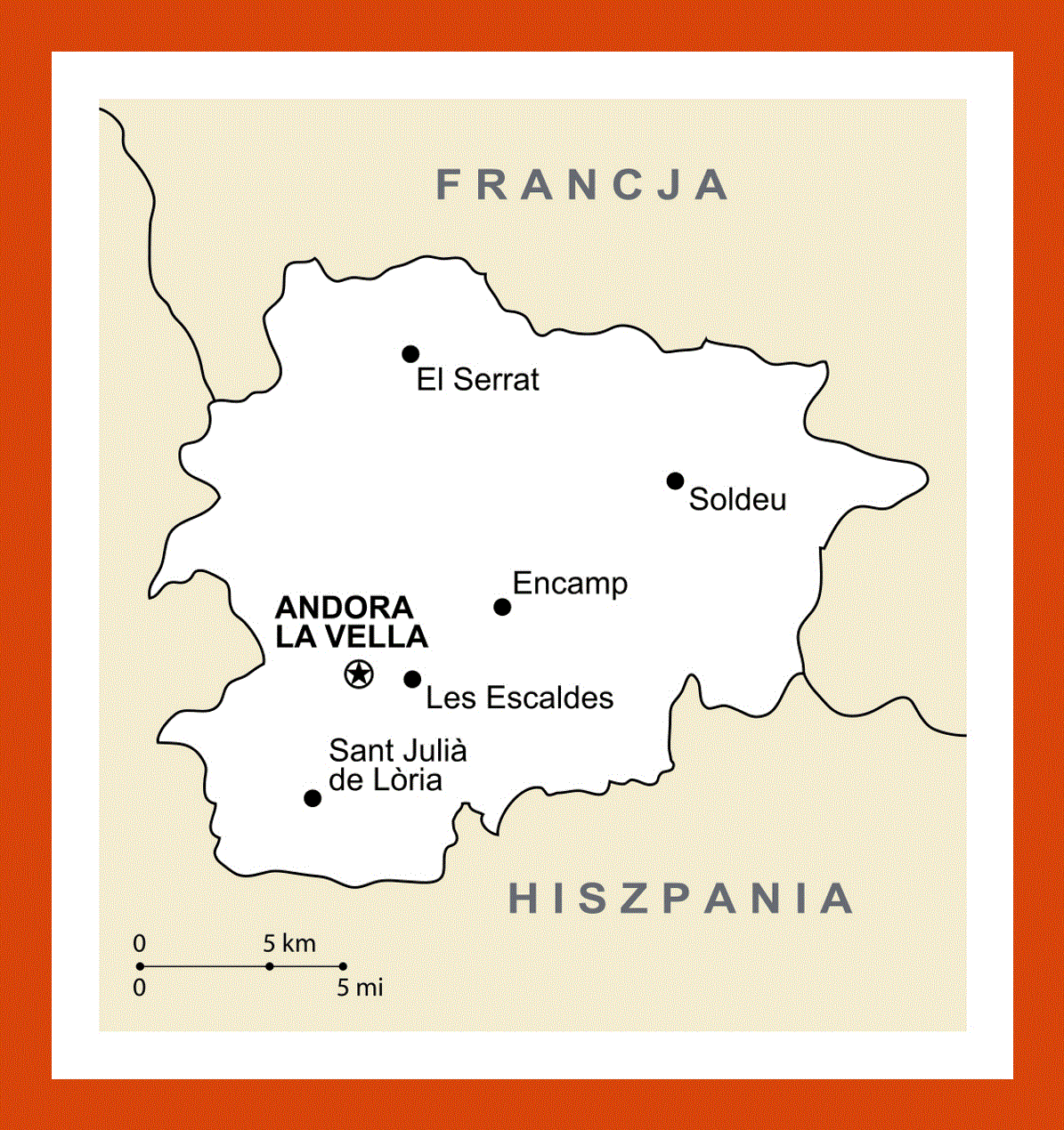 Political map of Andorra