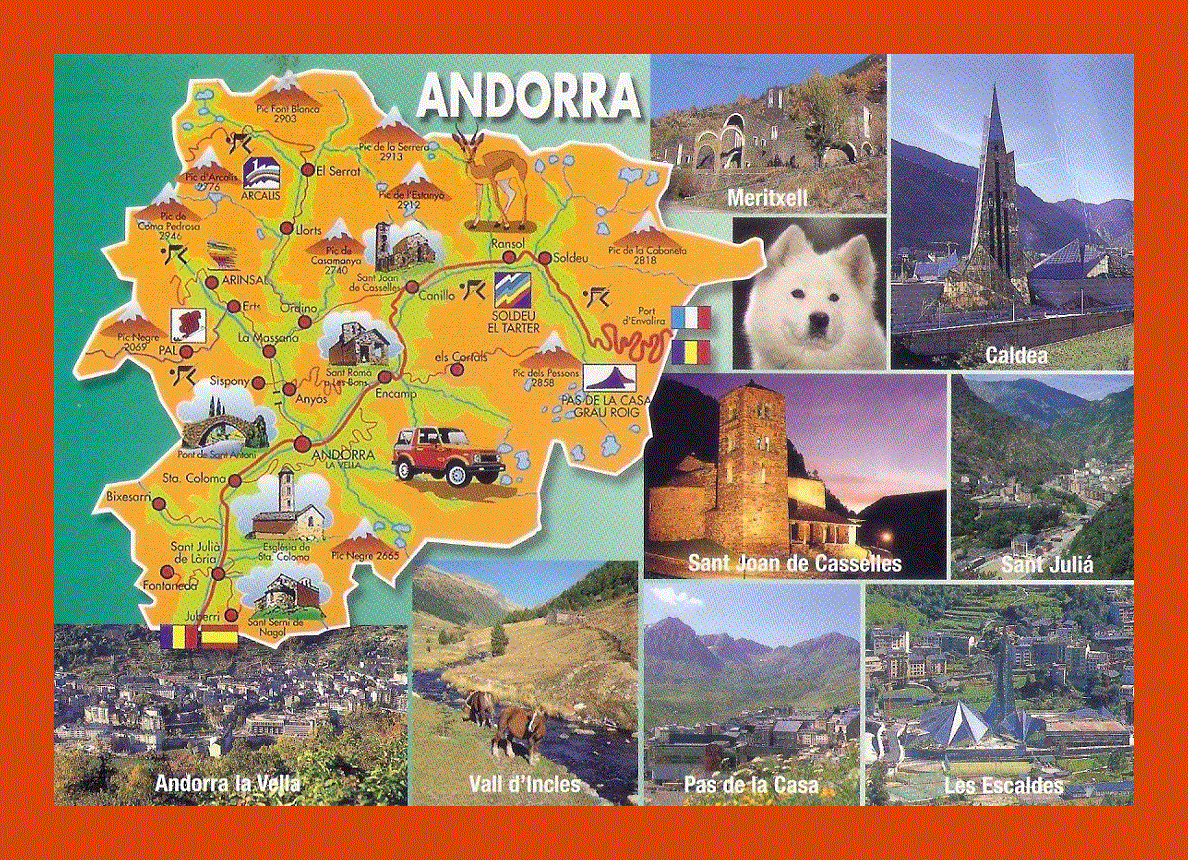 Tourist illustrated map of Andorra