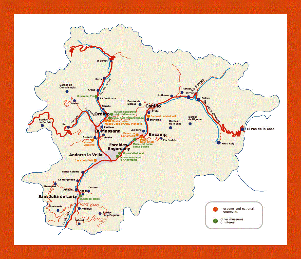 Tourist map of Andorra