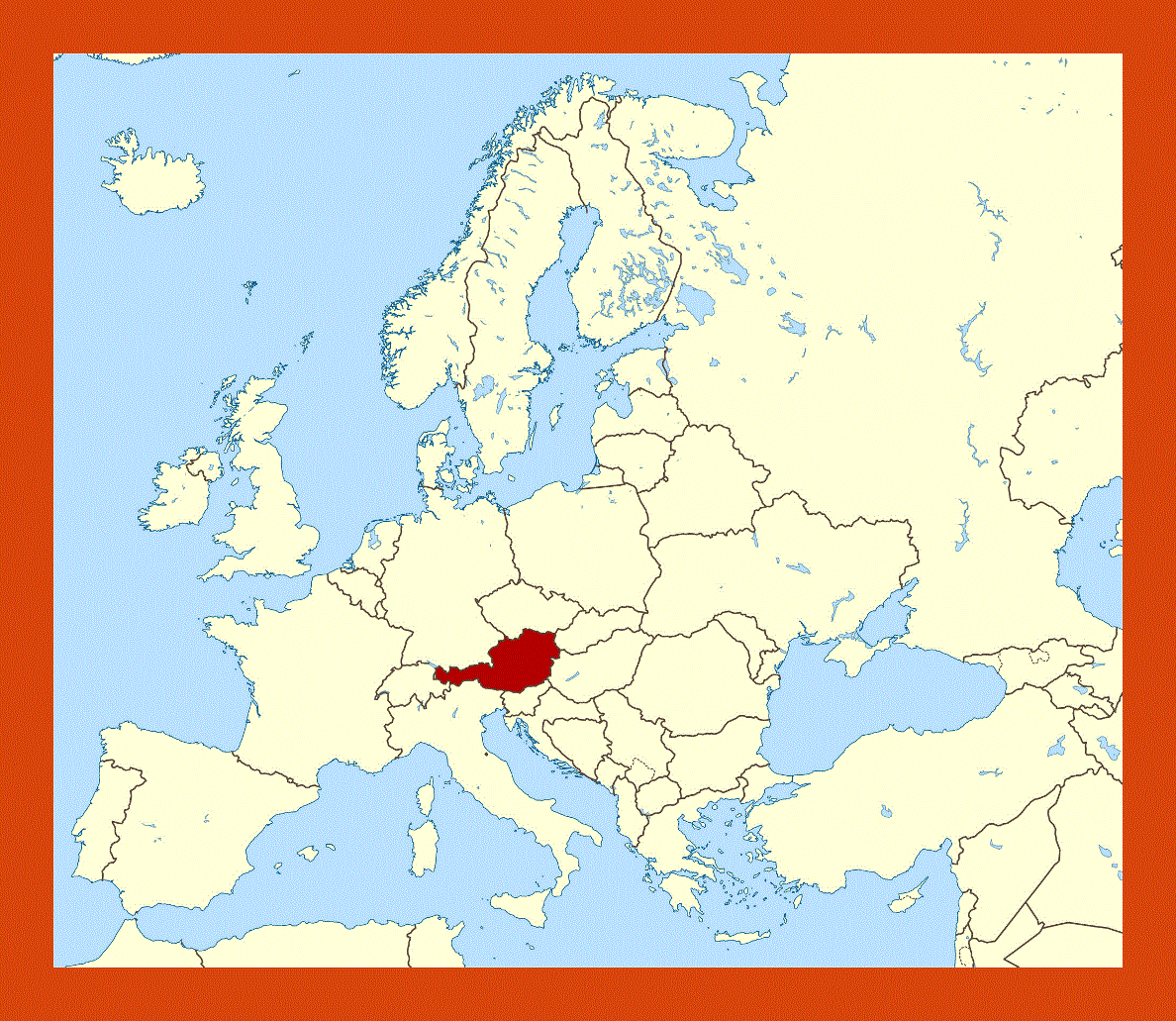 Location map of Austria