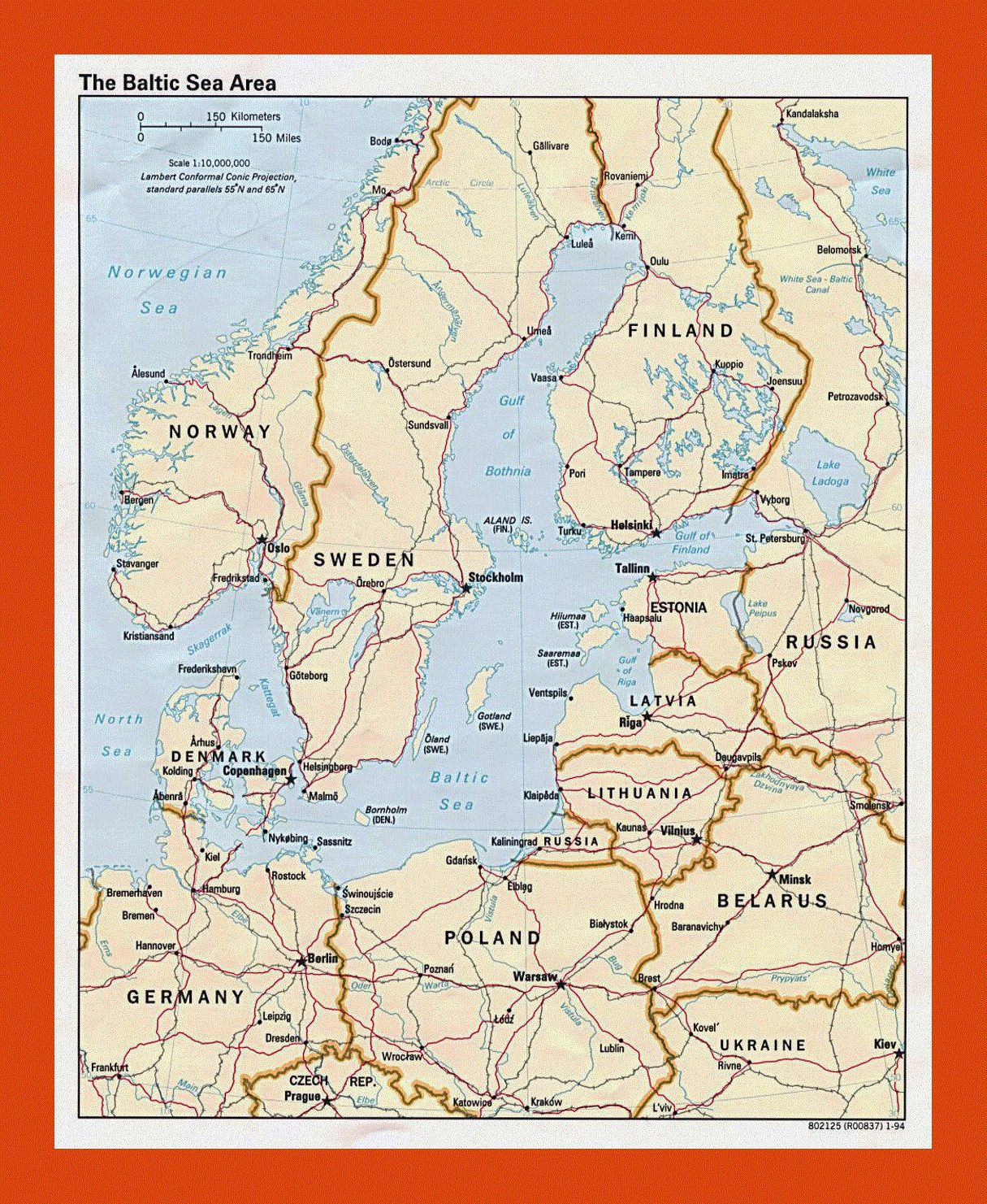 Political map of the Baltic Sea Area - 1994