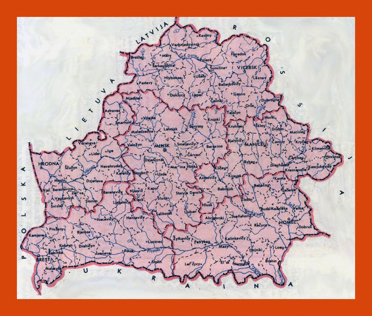 Administrative map of Belarus