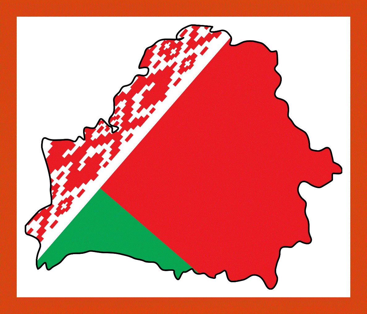 Flag map of Belarus