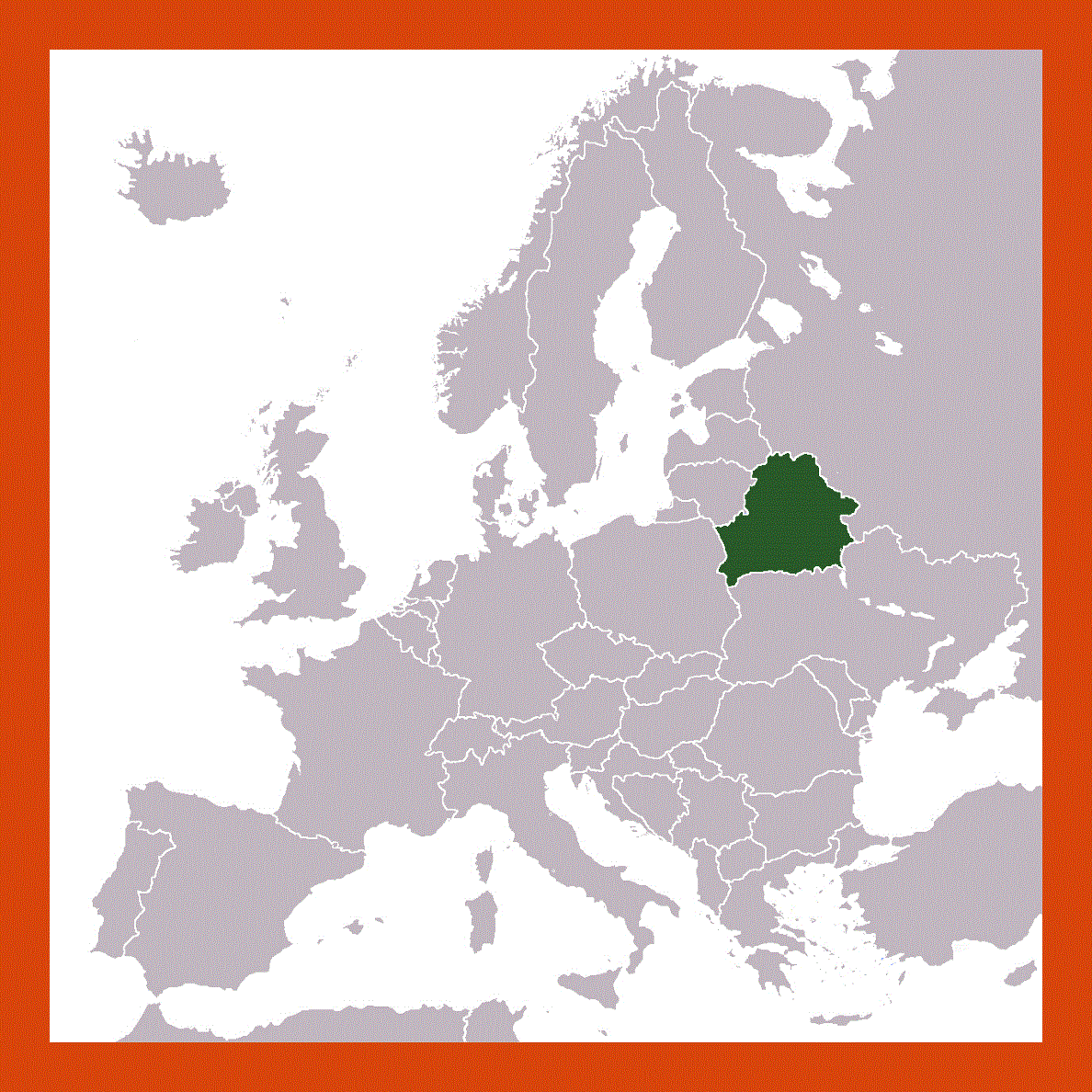 Location map of Belarus in Europe