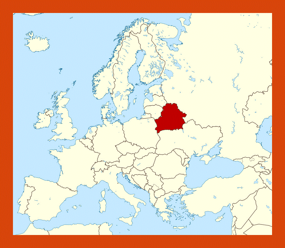 Location map of Belarus