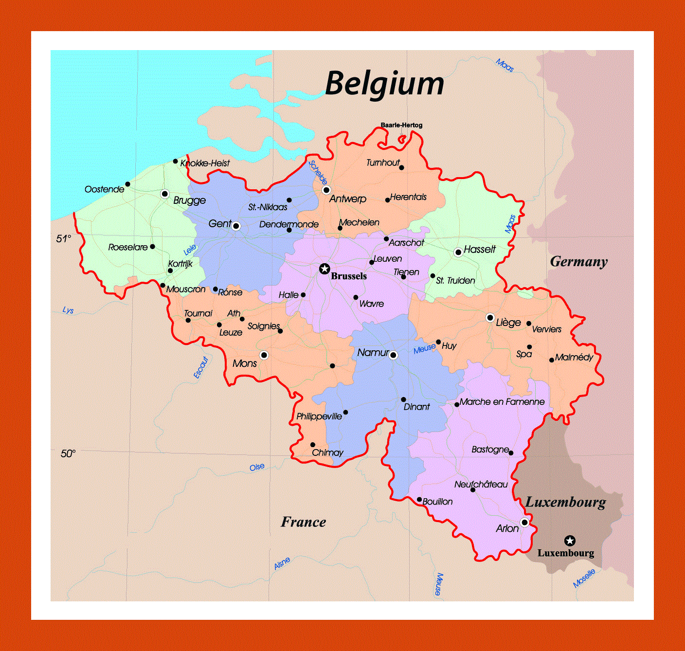 Belgium Europe Map