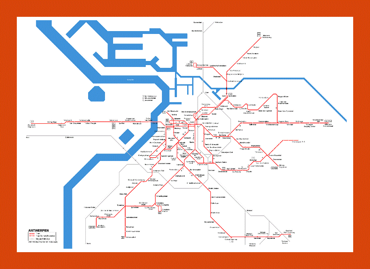 Tram map of Antwerpen