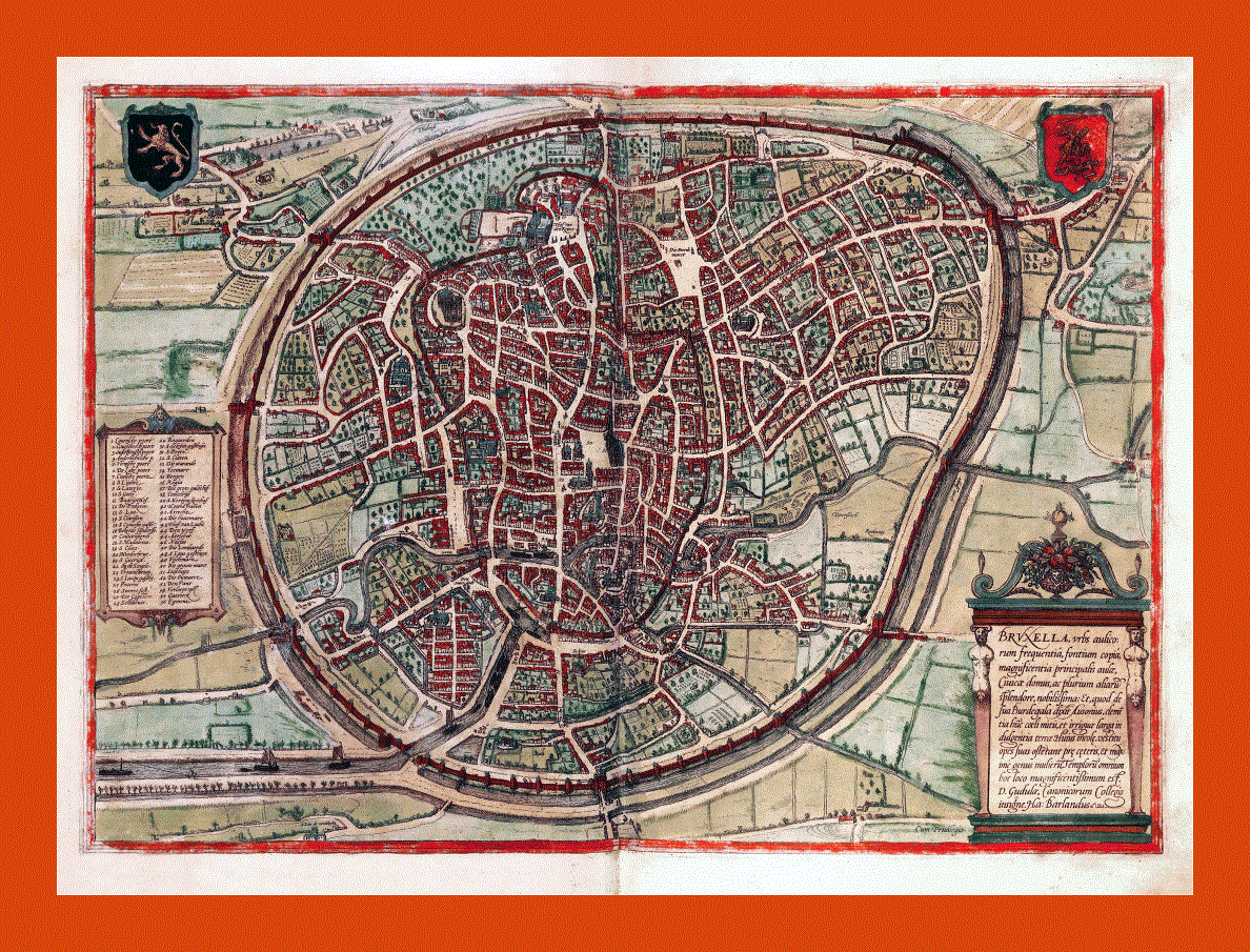 Medieval map of Brussels city