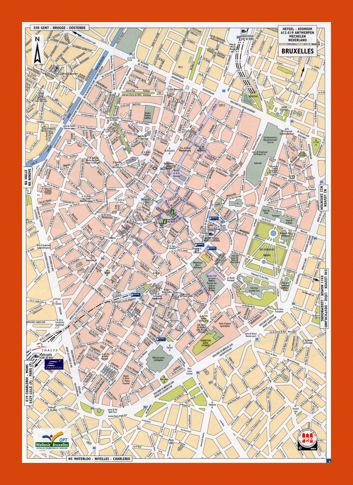 Road map of Brussels city