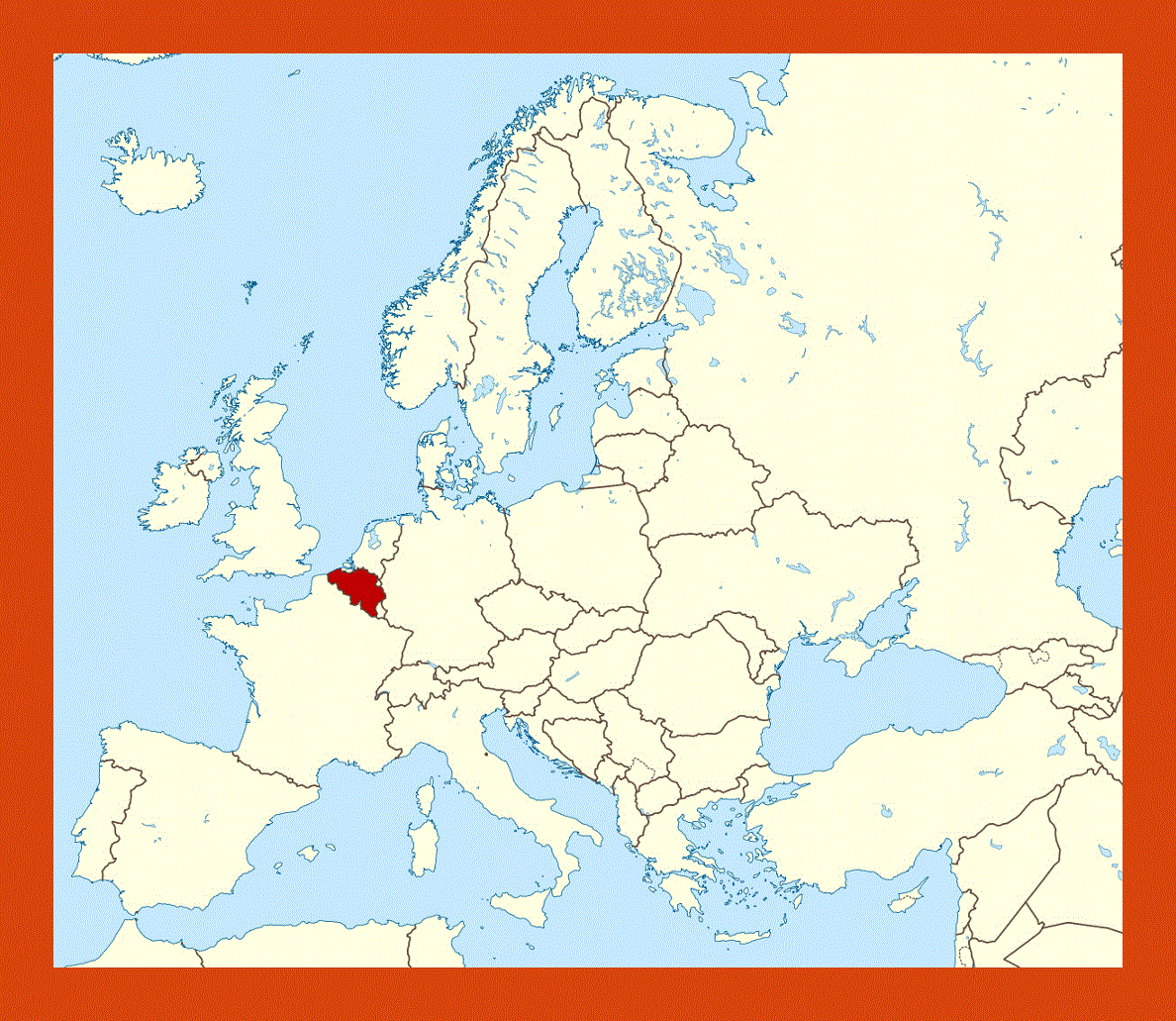 Location map of Belgium
