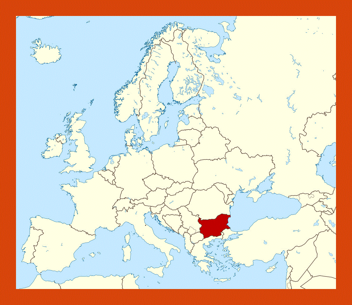 Location map of Bulgaria