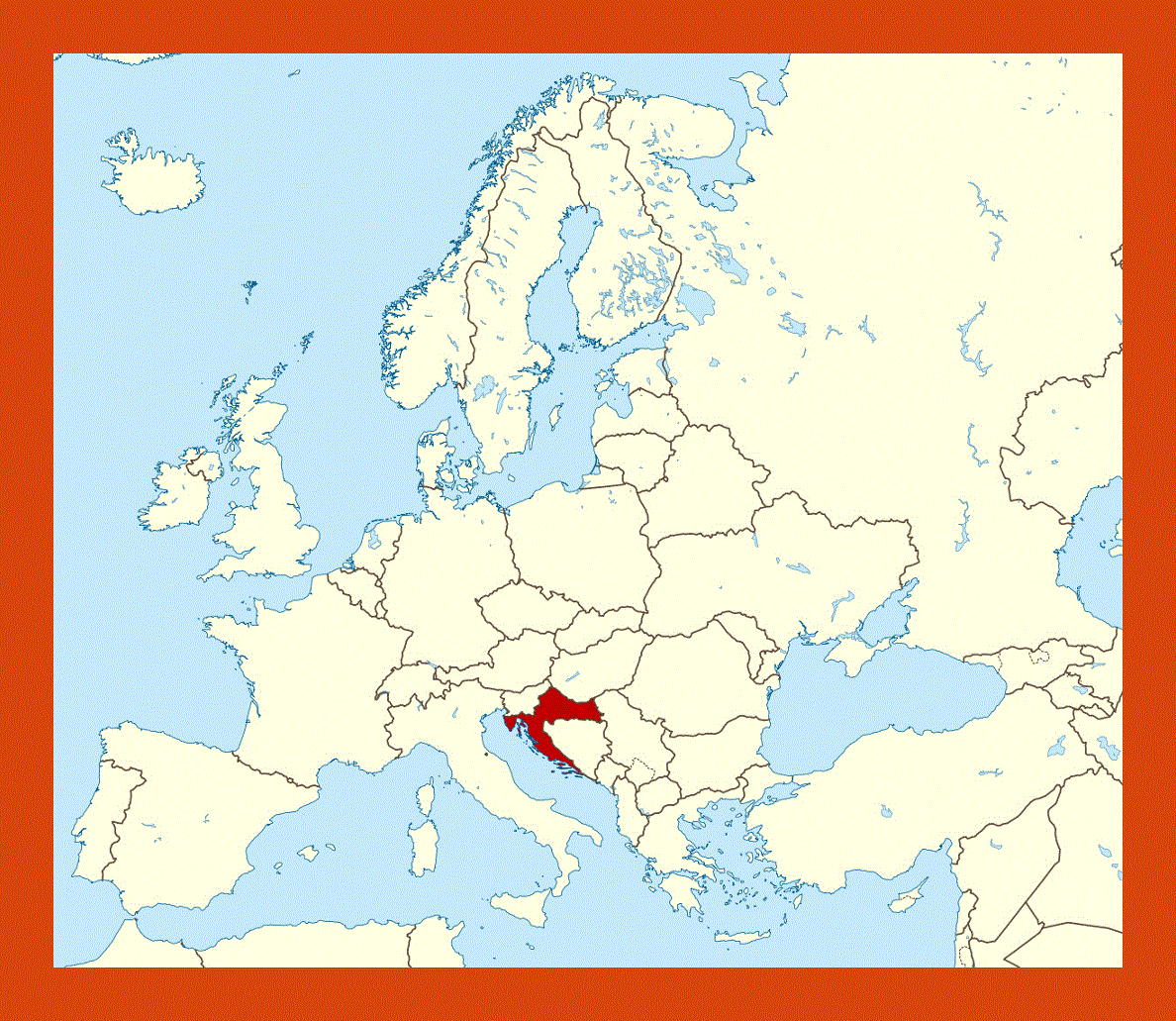 Location map of Croatia